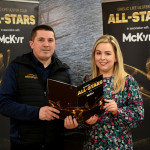 Ciaran Murphy of Murphy's Gaelic Gloves checks out the details of this year's event with Catherine Cassidy, Gaelic Life